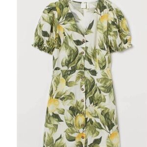 Floral Leaf Print Dress